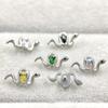 Pendientes de Serpiente Pequeña con Incrustaciones de Zircón de Aleación de Titanio ASTMF-136 Titanio G23 Rosca Interna Diamante Incrustado Pin para Labio Perforación Humana