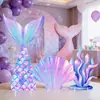 Letrero Decorativo Grande de Sirena Decoración de Ambiente de Cumpleaños para Interiores Letrero Decorativo de Fondo para Fiesta Temática del Océano