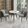 Conjunto de Mesa e Cadeiras de Lazer para Varanda da Moda, Mesa Redonda Simples de Camada Dupla para Recepção e Negociação, Uma Mesa e Duas Cadeiras, Conjunto de Três Peças para Receber Convidados
