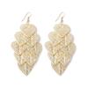 Pendientes exagerados de atmósfera europea y americana, pendientes largos huecos de hoja y corazón, personalidad, estilo frío, pendientes de borla de disco esmerilado