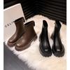 Botines de Suela Gruesa para Mujer 2026 Nuevo Estilo Adelgazantes Elegantes Versátiles que Aumentan la Altura de Moda Botas Elásticas Botas Martin Delgadas Estilo Británico