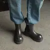 Botines Chelsea de moda estilo británico de 4 cm, nuevo modelo otoño e invierno 2026, punta redonda, tacón grueso, botines tipo chimenea sin cordones, botines cortos