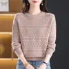 Suéter Feminino Slim Fit Estilo Novo Outono/Inverno 2026, Suéter Versátil de Malha Grossa com Mangas Longas, Moderno e Casual