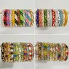 Yongge Jewelry Pulsera de Esmalte Transfronteriza Europea y Americana para Mujer Moderna Colorida Geométrica Rayada de Puntos Filigrana con Borde Dorado Accesorio de Mano