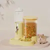 Conjunto Dispensador de Água e Comedouro Automático para Hamster, Tigela Gravitacional de Comida e Água para Pequenos Animais, Garrafa de Água Antivazamento, Design Estável Antiderrapante para Hamster Porquinho-da-Índia Pequenos Animais