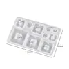 Molde de Silicona para Pendientes de Pegamento de Cristal DIY, Molde de Silicona para Colgantes de Joyería de Estrella Luna Gato Garra Gota de Agua Cuadrado