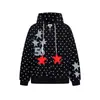 Sudadera con capucha de retazos bordada con estrellas estilo americano, cárdigan de otoño holgado y casual para pareja, top con cremallera