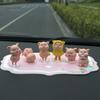 Ornamentos de carro criativo console central do carro feito à mão porquinho novo tremolo escritório desktop carro decoração de interiores suprimentos