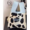 Bolsa tejida para teléfono móvil para mujer color dopamina bolsa tejida suave de vestir estilo coreano ins color de contraste amor bolso al por mayor