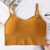 646 Camisola Kakamei Sem Costas para Mulheres com Bojo, Anti-Exposição, Top Sem Alças, Sutiã Esportivo Sem Fio