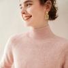 Suéter de Cachemira de Montaña de Nuevo Estilo para Mujer Cuello Alto Otoño e Invierno Grueso Suelto Raglán Manga Larga Jersey Básico de Punto Combinable
