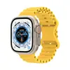 Para Apple Watch 8 Ultra Watch Pulseira de Silicone Marinho Fivela Apple Fivela Borboleta Pulseira