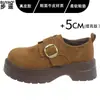 En stock~Piel Genuina Suela Gruesa Aumentador de Altura Completamente Cubiertos Zapatos Birkenstock Modelo para Mujer 2026 Otoño/Invierno Nuevos Mocasines Zapatos Planos para Mujer