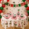 Faixa de aniversário temática de Natal transfronteiriça, faixa de festa do Papai Noel, decorações festivas de topo de bolo em color block