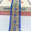 Nuevo Hilo Dorado Organza Bordado de Lentejuelas Ropa Accesorios Estilo Étnico Bordado de Lentejuelas Encaje