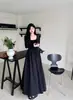 Vestido Quadrado Estilo Francês Feminino Outono 2026 Nova Chegada Cintura Marcada Emagrecedor Camada Base Interna Vestido de Manga Longa