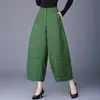 Garantía de Calidad Seda Real Reductor de Edad Nuevo Estilo Chino para Mamá Pantalones de Pierna Ancha Pantalones Casuales de Primavera y Otoño Elegantes Pantalones de Pierna Torcida Jacquard para Abuela