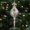 Transfronterizo Nuevo Producto Colgante de Plástico Plateado con Forma Decoración Colgante de Árbol de Navidad Brillante Galvanizado Accesorios Pequeños Adornos de Navidad en Stock