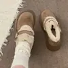 Zapatos de Algodón para Nieve con Suela Gruesa Acolchados de Felpa de Venta Caliente para Mujer Invierno 2026 Nuevo Estilo Calientes para Exteriores que Aumentan la Altura Zapatos tipo Birkenstock para Mujer