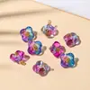 Colgante Encanto Botón Flor de Cuatro Pétalos de Vidrio Transparente Hecho a Mano DIY Pulsera Collar Accesorios de Joyería Materiales Venta al por Mayor