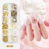 Nuevo juego completo de accesorios para decoración de uñas con remaches en forma de concha, perla mágica, diamante plano, lentejuelas, pegamento para uñas largas
