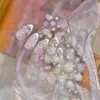 Adesivos de Unha com Glitter Transfronteiriços Estilo Luxo de Inverno Decalques de Unha Materiais de Decoração de Floco de Neve de Alta Qualidade Strass para Unhas