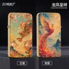 Zorro ZC11-003-3D Estampado Color Impreso Delgado Carcasa de Cobre Puro Mecha de Algodón para Queroseno Encendedor Plegable a Prueba de Viento Venta al por Mayor