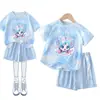 Verano Maravilloso Lindo Estilo Princesa para Niñas Dibujos Animados Lindos Conjunto Deportivo para Niños Secado Rápido Camiseta de Manga Corta y Pantalones Cortos