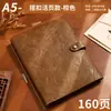 Cuaderno Personalizable de Piel de Vaca con Impresión de Logo, Cuaderno de Hojas Sueltas de Cuero de Dos Capas, Libro de Registro con Hebilla Vintage Retro