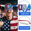 Decorações para o Dia da Independência Americana, Óculos, Fantasias para Festa Nacional, Adereços para Fotos, Armações de Óculos com Estrelas e Bandeira Vermelha, Branca e Azul