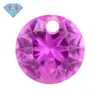 Piedra Suelta Redonda de Corindón de un Solo Agujero al por Mayor Color Blanco Rubí y Zafiro Sintéticos Diamante Artificial Piedra Suelta para Joyería DIY con Cuentas