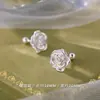 [Alta Calidad] Pendientes de Botón de Camelia de Plata de Ley 925 Nuevo Tendencia Caliente 2025 Pendientes de Lujo Ligero de Gama Alta para Mujer