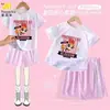 Ropa de Anime de Dibujos Animados Traje para Niñas 2026 Verano Nuevo Estilo Camiseta de Secado Rápido de Manga Corta Pantalones Cortos de Seda Hielo Conjunto de 2 Piezas