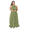 K10449 Amazon Explosiones Moda Transfronteriza Europea y Americana Vestido de Seda con Hombro Descubierto y Sin Mangas para Mujer