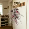 Decoraciones Navideñas de Frutas de Cristal de Hielo Más Vendidas Transfronterizas, Bayas Simuladas, Adornos de Rama de Piña, Colgantes de Puerta con Forma de Gota de Agua con Bayas Rojas y Piñas