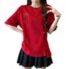 Nueva Camiseta de Manga Corta con Botón de Borla Estilo Chino para Mujer, Nueva Colección Verano 2026 Holgada Adelgazante Talla Grande para Mujer Ins