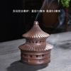 Quemador de incienso de loto para el hogar, quemador de incienso de sándalo de cerámica para interiores, camino de incienso, adornos decorativos retro zen para sala de estar