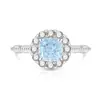 Anillo de Flor de Hielo de Piedra Preciosa de Colores Más Vendido en Tiktok, Anillo de Girasol de Diamante de Alto Carbono Chapado en Oro, Dropshipping para Transmisiones en Vivo