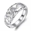 Anillo de pareja Longfeng anillo de plata 990 anillo para hombre y mujer plata lisa personalidad nicho relieve joyería de plata esterlina venta al por mayor