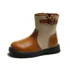 Botas de media caña con retazos retro para niñas, colección otoño/invierno 2026, botas sencillas para niños, estilo británico, para niñas mayores, botas de princesa, disponibles para dropshipping