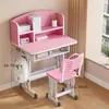 Mesa de Estudo Infantil, Escrivaninha para Casa, Mesa de Escrita Ajustável, Mesa para Lição de Casa de Aluno do Ensino Fundamental, Conjunto de Mesa e Cadeira Escolar para Apartamentos Pequenos