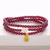Pulsera de Granate Púrpura de Cristal Natural, Pulsera de Tres Círculos de Granate de Jade Hetian de Lujo Nicho, Venta al por Mayor desde el Fabricante