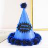 Atacado de Fabricante Chapéu de Aniversário com Glitter Chapéu com Pompom de Lã Decoração de Bolo Suprimentos para Decoração de Local de Festa de Aniversário Chapéu Tridimensional