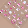 Redanco5D Estampado Ins Populares Pegatinas para Uñas Sombrero de Navidad Árbol Reno Trineo Pegatinas Estéreo para Uñas He1383