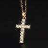 Collar de Suéter Cruz de Moda para Hombres y Mujeres Estilo Ins Zircón Nicho Colgante de Cruz Collar Zircón Cadena Clavícula