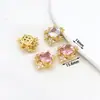 Contas Espaçadoras Quadradas com Múltiplos Furos em Cobre Banhado a Ouro 18K Color-Preserving Full Diamond para Pulseiras, Colares, Acessórios de Joias DIY D176
