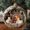 Ornamentos de Natal Animais de Natal de Acrílico Plano de Desenho Animado Novo Transfronteiriço Decorações de Árvore de Natal Direto do Fabricante 2026