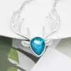 Collar de moda transfronterizo con colgante de cristal creativo al por mayor Amazon wish AliExpress cadena para suéter con cabeza de ciervo para mujer