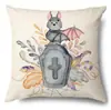 Funda de Almohada Halloween Calabaza Divertida Transfronteriza Amazon Estampado de Lino Funda Decorativa para Cojín de Sofá del Hogar