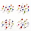 Base Redonda Plateada Seis Garras Incrustaciones de Cristal Zircón Colorido Garras Diamante Pulsera Collar DIY Accesorios de Joyería Cosidos a Mano con Diamantes